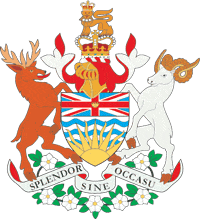 British Columbia (province in Canada), large coat of arms - vector image