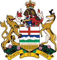 Alberta (province in Canada), large coat of arms - vector image