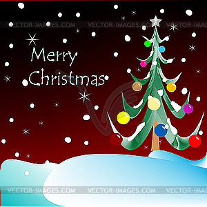 Merry christmas card - vector clip art