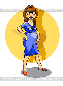Pregnant happy woman - vector EPS clipart