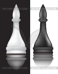 Черно-белая шахматная фигура слон - изображение в векторе