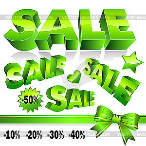 Зеленые 3d-иконки распродажа