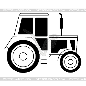 With tractor - vector clip art