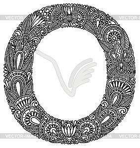 Ornamental initial letter O - vector clipart