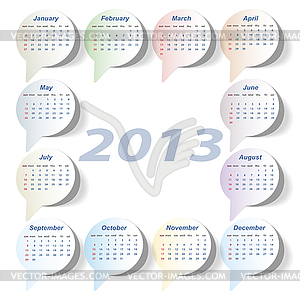 Kalender 2013 Woche Beginnt Am Sonntag Vektor Clipart