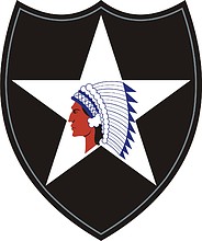 Vector clipart: U.S. Army 2nd Infantry Division, shoulder sleeve insignia