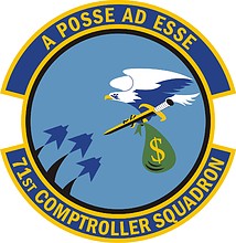 Vector clipart: U.S. Air Force 71st Comptroller Squadron, emblem