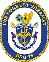 Vector clipart: U.S. Navy USS Forrest Sherman (DDG 98), destroyer emblem (crest)