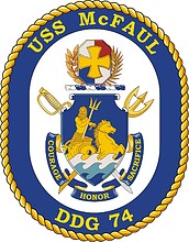 Vector clipart: U.S. Navy USS McFaul (DDG 74), destroyer emblem (crest)
