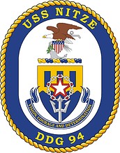 U.S. Navy USS Nitze (DDG 94), destroyer emblem (crest) - vector image