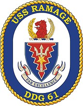 U.S. Navy USS Ramage (DDG 61), destroyer emblem (crest)