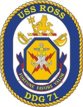 U.S. Navy USS Ross (DDG 71), эмблема эсминца - векторное изображение