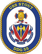 Vector clipart: U.S. Navy USS Stout (DDG 55), destroyer emblem (crest)