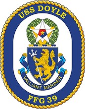 Vector clipart: U.S. Navy USS Doyle (FFG 39), frigate emblem (crest)