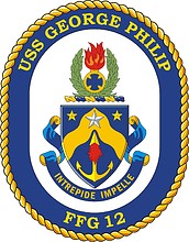 Vector clipart: U.S. Navy USS George Philip (FFG 12), frigate emblem (crest)