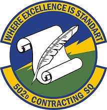 U.S. Air Force 502nd Contracting Squadron, эмблема - векторное изображение