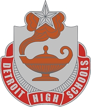 U.S. Army | Communication & Media Arts High School, Detroit, MI, shoulder loop insignia - vector image