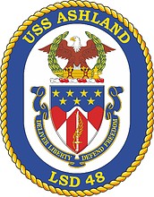 U.S. Navy USS Ashland (LSD 48), dock landing ship emblem (crest)