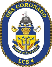 Vector clipart: U.S. Navy USS Coronado (LCS 4), littoral combat ship emblem (crest)