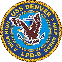 U.S. Navy USS Denver (LPD 9), amphibious transport dock emblem (crest) - vector image