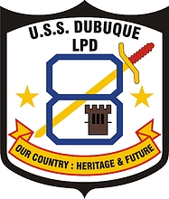 U.S. Navy USS Dubuque (LPD 8), amphibious transport dock emblem (crest)