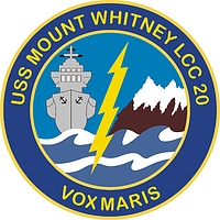 U.S. Navy USS Mount Whitney (LCC 20), command and control ship emblem (crest #2)