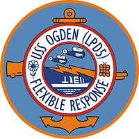 U.S. Navy USS Ogden (LPD 5), amphibious transport dock emblem (crest)