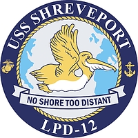 U.S. Navy USS Shreveport (LPD 12), amphibious transport dock emblem (crest)