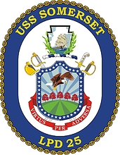 U.S. Navy USS Somerset (LPD 25), amphibious transport dock emblem (crest)