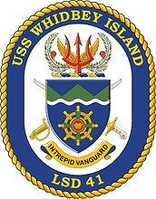 Векторный клипарт: U.S. Navy USS Whidbey Island (LSD 41), эмблема десантного корабля-дока