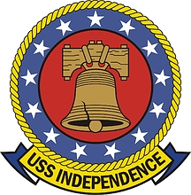 Vector clipart: U.S. Navy USS Independence (CV 62), aircraft carrier emblem (crest)