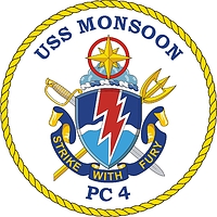 U.S. Navy USS Monsoon (PC 4), patrol ship emblem (crest)