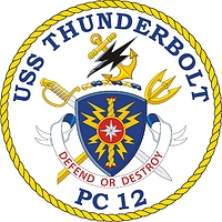 Векторный клипарт: U.S. Navy USS Thunderbolt (PC 12), эмблема сторожевого корабля