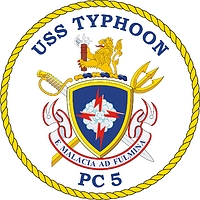 U.S. Navy USS Typhoon (PC 5), patrol ship emblem (crest) - vector image