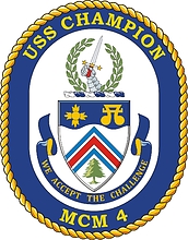 U.S. Navy USS Champion (MCM 4), mine countermeasures ship emblem (crest)
