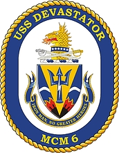 U.S. Navy USS Devastator (MCM 6), mine countermeasures ship emblem (crest)