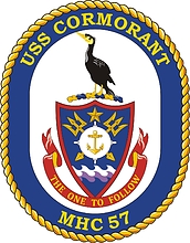 U.S. Navy USS Raven (MHC 61), coastal minehunter emblem (crest ...