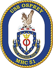 U.S. Navy USS Osprey (MHC 51), coastal minehunter emblem (crest)