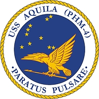 Векторный клипарт: U.S. Navy USS Aquila (PHM 4), эмблема судно на подводных крыльях