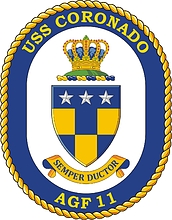 U.S. Navy USS Coronado (AGF 11), auxiliary command ship emblem (crest)