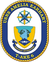 U.S. Navy USNS Amelia Earhart (T-AKE 6), dry cargo ship emblem (crest)