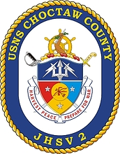 Векторный клипарт: U.S. Navy USNS Choctaw County (JHSV 2), эмблема скоростного транспортного корабля