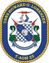 U.S. Navy USNS Howard O. Lorenzen (T-AGM 25), эмблема корабля измерительного комплекса - векторное изображение
