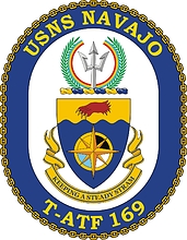 U.S. Navy USNS Navajo (T-ATF 169), fleet ocean tug emblem (crest)