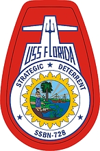 U.S. Navy USS Florida (SSBN-728), эмблема подводной лодки - векторное изображение