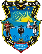 Vector clipart: U.S. Navy USS Maine (SSBN-741), submarine emblem (crest)