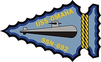 Vector clipart: U.S. Navy USS Omaha (SSN-692), submarine emblem (crest)