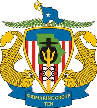 Vector clipart: U.S. Navy Submarine Group 10 (SUBGRU Ten), emblem