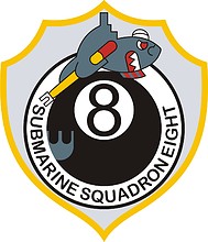 Vector clipart: U.S. Navy Submarine Squadron 8 (SUBRON Eight), emblem