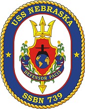 Vector clipart: U.S. Navy USS Nebraska (SSBN-739), submarine emblem